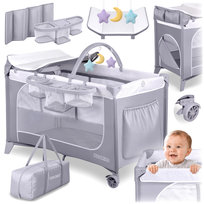 Łóżeczko turystyczne dla dziecka składane podróżne kojec Ricokids + materac + torba