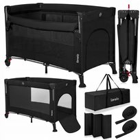 Łóżeczko turystyczne dwupoziomowe 3w1 składane dostawka torba Lionelo Ellen