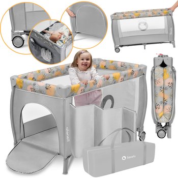 Łóżeczko turystyczne DWUPOZIOMOWE kojec + materac Lionelo Stefi - Lionelo