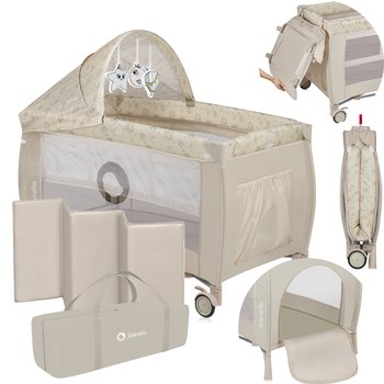 Łóżeczko turystyczne DWUPOZIOMOWE kojec ZESTAW AKCESORIÓW lionelo SVEN - Lionelo