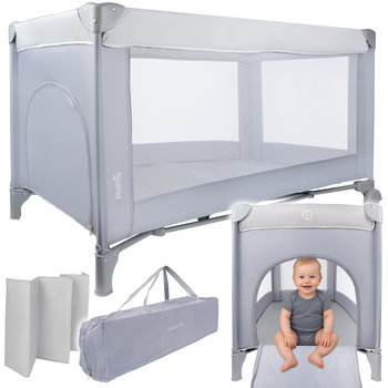 Łóżeczko Turystyczne Składane Kojec dla Dziecka Podróżny Materac Torba 2w1 LUNO - MalPlay