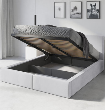 Łóżko 140X200 Tapicerowane Hilton Z Pojemnikiem I Materacem Kolor Biały Od Interbeds - BMS GROUP