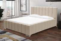 Łóżko 160x200 tapicerowane materac + pojemnik SWEET Beżowy