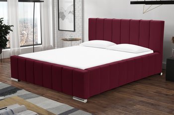 Łóżko 180x200 tapicerowane materac + pojemnik Czerwony - wygodniej.pl