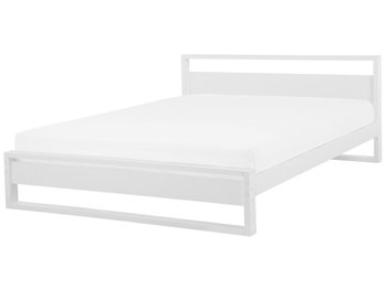 Łóżko białe, drewniane, 185x213  - Beliani