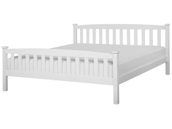 Łóżko białe, drewniane, Beliani Giverny, 189x208 cm - Beliani