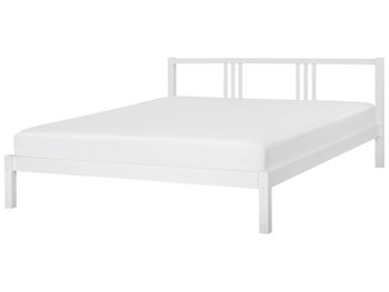 Łóżko białe, drewniane, Beliani Vannes, 187x209 cm - Beliani
