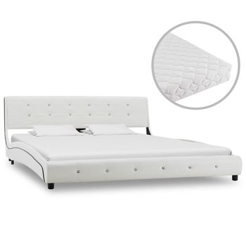 Łóżko białe, VidaXL, z materacem, 160x200 cm - vidaXL