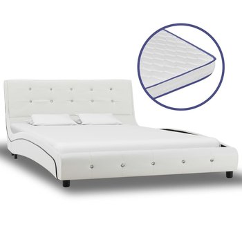 Łóżko białe, VidaXL, z materacem Memory, 120x200 cm - vidaXL