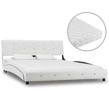 Łóżko białe, z materacem, 140x200  - vidaXL