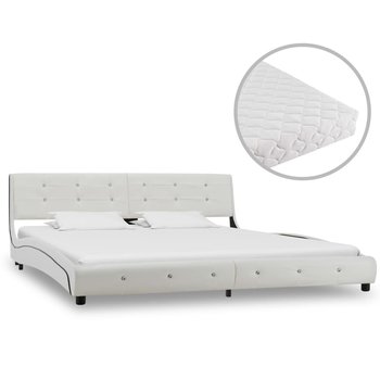 Łóżko białe, z materacem, 180x200  - vidaXL