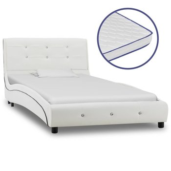 Łóżko białe, z materacem, 90x200  - vidaXL