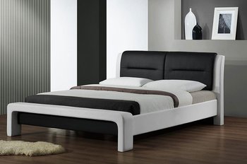 Łóżko biało-czarne, podwójne, 92x164x227  - Elior