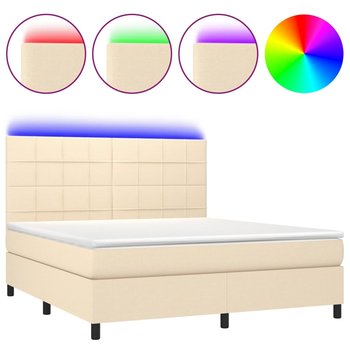 Łóżko Continental LED z materacem 180x200 kremowy / AAALOE - Zakito Home