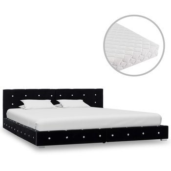 Łóżko czarne, z materacem, 160x200  - vidaXL