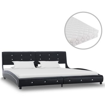 Łóżko czarne, z materacem, 180x200  - vidaXL