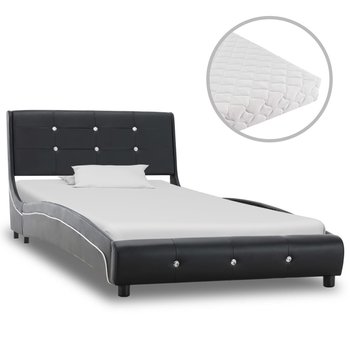 Łóżko czarne, z materacem, 90x200  - vidaXL