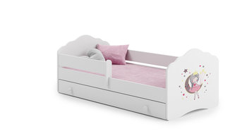 Łóżko dla dziecka, FALA, z barierką, z szufladą, z materacem, 140x70 cm - Kobi