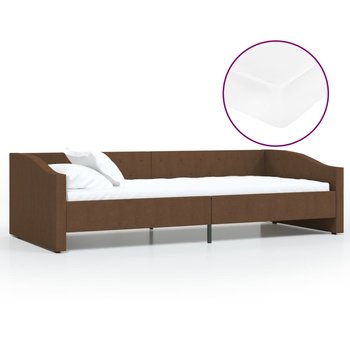Łóżko do sypialni, brązowe, VidaXL, z materacem i USB, tkanina, 90x200 cm - vidaXL
