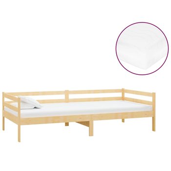 Łóżko do sypialni, lite drewno sosnowe, VidaXL, dzienne, z materacem, 90x200 cm - vidaXL
