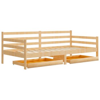 Łóżko do sypialni lite drewno sosnowe, VidaXL, dzienne, z szufladami, 90x200 cm - vidaXL