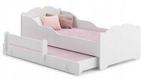 Łóżko dziecięce ANNA II białe wysuwane 160x80 barierka materac