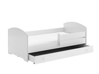 Łóżko dziecięce białe LUK 160x80 cm szufalda, materac 