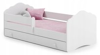 Łóżko dziecięce FALA białe 160x80 barierka szuflada materac