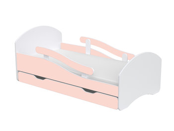 Łóżko dziecięce LEO 160x70 biało-różowe - LENDO
