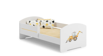 Łóżko dziecięce LUK z barierką białe 140x70 cm z materacem - Meble Kobi 