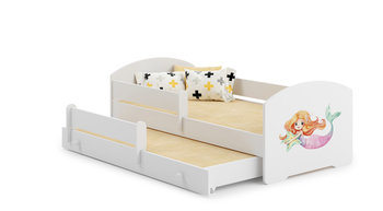 Łóżko dziecięce podwójne LukII, z materacem + barierka, 160x80 - Kobi