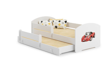 Łóżko dziecięce podwójne LukII, z materacem + barierka, 160x80 - Kobi