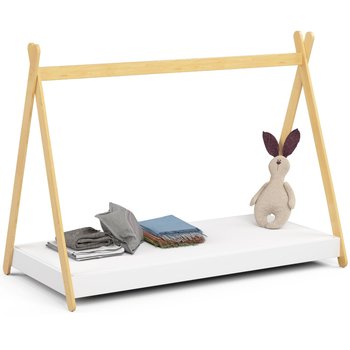 Łóżko dziecięce pojedyncze domek GEM 180x80 cm z materacem - Białe - FABRYKA MEBLI AKORD