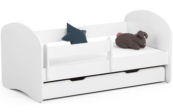 Łóżko dziecięce pojedyncze SMILE 140x70 cm z materacem i szufladą - Białe - FABRYKA MEBLI AKORD