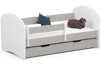 Łóżko dziecięce pojedyncze SMILE 140x70 cm z materacem i szufladą - Szare - FABRYKA MEBLI AKORD