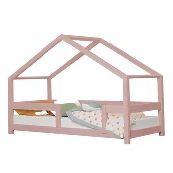 Łóżko kabinowe dla dzieci - GENERIQUE - LUCKY - Lite drewno - Różowy - Listwy - 90x160 cm - Youdoit