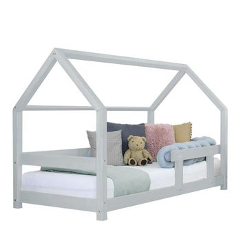 Łóżko kabinowe dla dzieci - GENERIQUE - TERY - 90x160 cm - Jasnoszary - Lite drewno - Youdoit