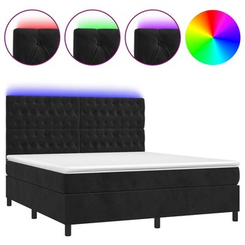 Łóżko Kontynentalne Velvet LED 180x200 czarne / AAALOE - Zakito Home