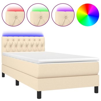 Łóżko kontynentalne z diodami LED, 90x200 cm, krem / AAALOE - Zakito Home