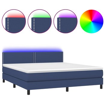 Łóżko kontynentalne z LED 160x200 niebieskie - Zakito Europe