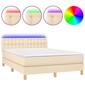 Łóżko kontynentalne z materacem i diodami LED 193x / AAALOE - Zakito Home
