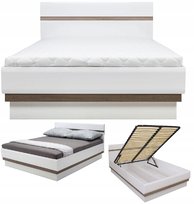 Łóżko łoże z pojemnikiem 160x200 białe połysk sonoma LIONEL LI12 sypialnia