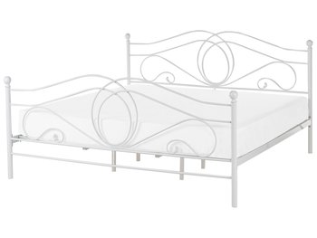 Łóżko metalowe 180 x 200 cm białe LYRA - Beliani