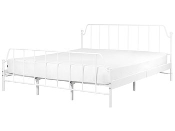 Łóżko metalowe 180 x 200 cm białe MAURESSAC - Beliani