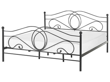 Łóżko metalowe 180 x 200 cm czarne LYRA - Beliani