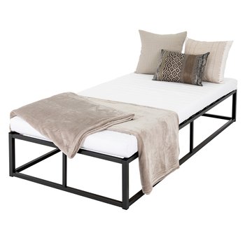 Łóżko metalowe Rama łóżka stalowego do sypialni z materacem na stelażu listwowym 90x200 cm - ML-DESIGN