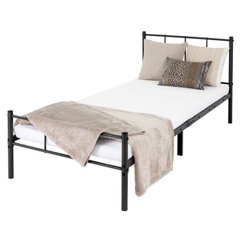 Łóżko metalowe Rama łóżka stalowego Łóżko do sypialni z materacem listwowym 90x200 cm - ML-DESIGN