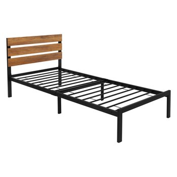 Łóżko metalowe Rama łóżka z listwami Łóżko do sypialni ze stali czarnej 90x200 cm - ML-DESIGN