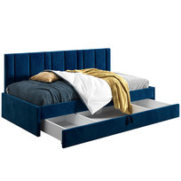 Łóżko młodzieżowe 120x200 Comfort Luka, Granatowy, Szuflada