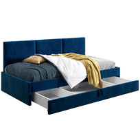 Łóżko młodzieżowe 120x200 Comfort Toni, Granatowy, Szuflada